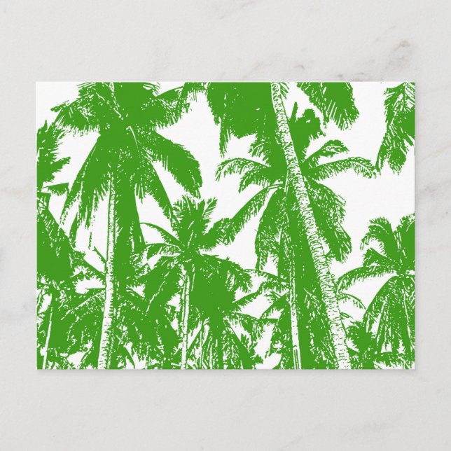 Design der grafischen Palmen Postkarte (Vorderseite)