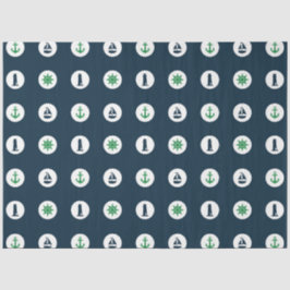Design der Green und Navy Nautical Series 15 Seidenpapier