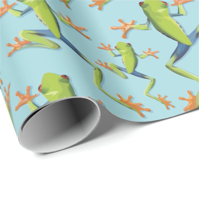Design der Grünbaum-Frog-Muster Geschenkpapier (Rolleneckpunkt)