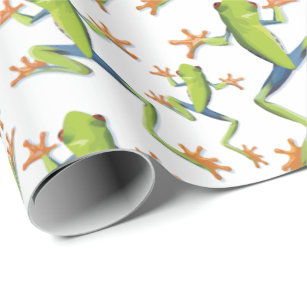 Design der Grünbaum-Frog-Muster Geschenkpapier