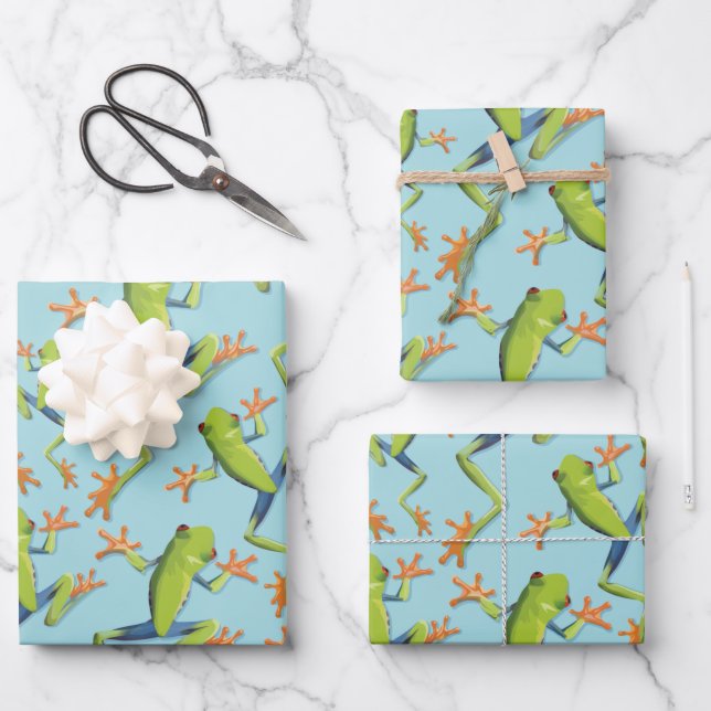 Design der Grünbaum-Frog-Muster Geschenkpapier Set (Vorderseite)