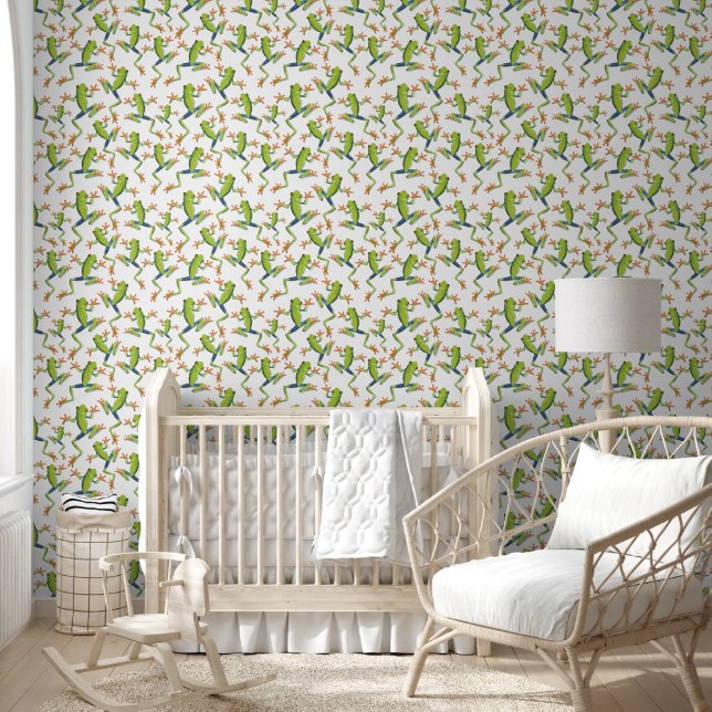 Design der Grünbaum-Frog-Muster Tapete (Kinder)