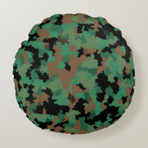 Design der grünen Armee Dschungel-Camouflage Rundes Kissen