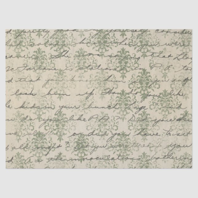 Design der grünen Papierreihe Ephemera 24 Seidenpapier (Vorderseite)