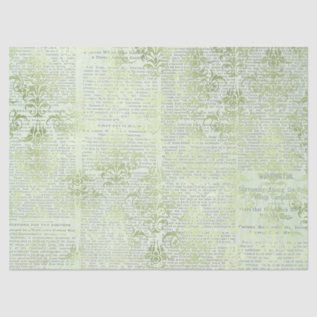 Design der grünen Papierreihe Ephemera 25 Seidenpapier (Vorderseite)