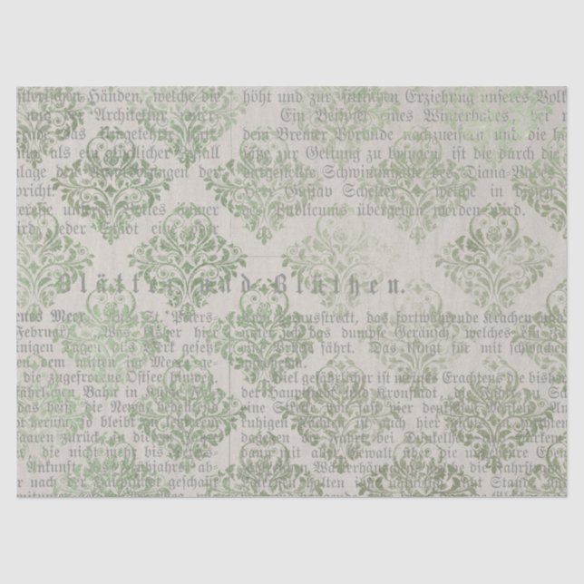 Design der grünen Papierreihe Ephemera 9 Seidenpapier (Vorderseite)