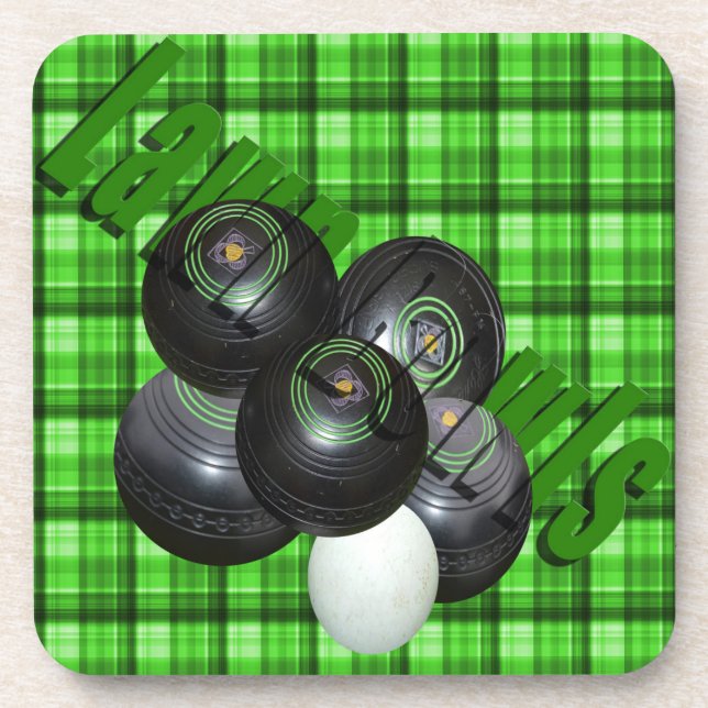 Design der grünen Tartan-Rasenbowls, Getränkeuntersetzer (Vorderseite)