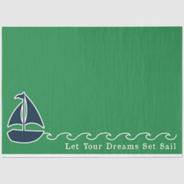 Design der grünen und maritimen Serie 8 Seidenpapier