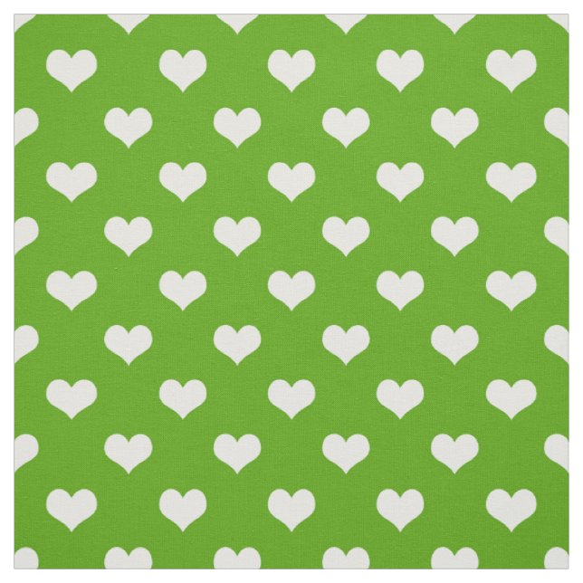 Design der grünen weißen Liebe Herzmuster Stoff (Muster)