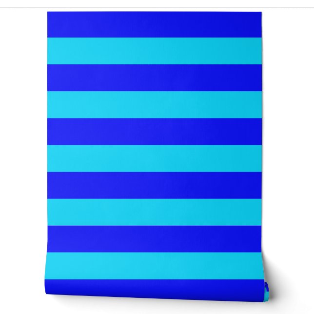Design der hellblauen und dunkelblauen Streifen Tapete (Abrollen)