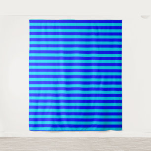 Design der hellblauen und dunkelblauen Streifen Wandteppich