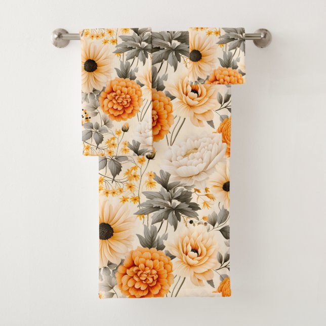 Design der Herbstflorreihe 1 Badhandtuch Set (Insitu)