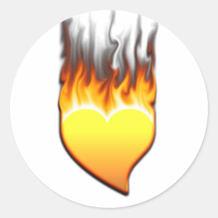 Design der Herzflamme I Runder Aufkleber
