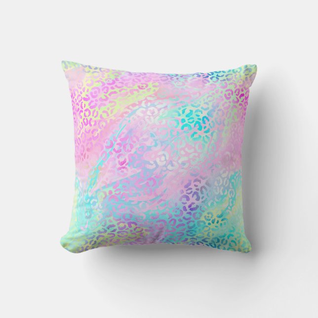 Design der iridescent Leopard-Serie 10 Kissen (Vorderseite)