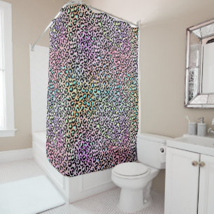 Design der iridescent Leopard-Serie 6 Duschvorhang
