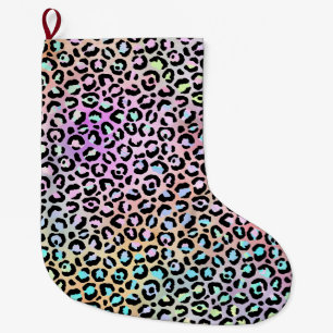 Design der iridescent Leopard-Serie 6 Großer Weihnachtsstrumpf