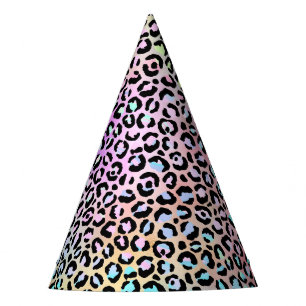 Design der iridescent Leopard-Serie 6 Partyhütchen