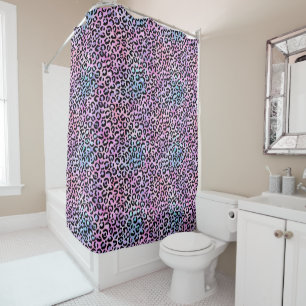 Design der irideszierenden Leopard-Serie 4 Duschvorhang