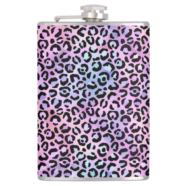 Design der irideszierenden Leopard-Serie 4 Flachmann (Vorderseite)