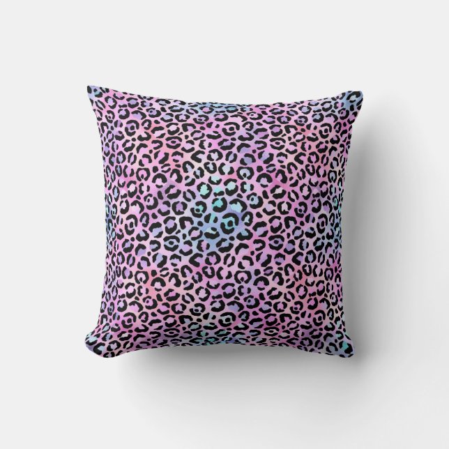 Design der irideszierenden Leopard-Serie 4 Kissen (Vorderseite)