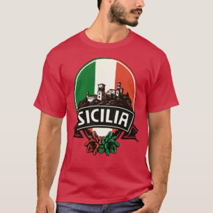 Design der italienischen Region Sicilia Retro T-Shirt