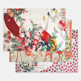 Design der japanischen Blume im Herbst Geschenkpapier Set