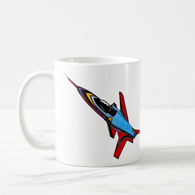 Design der Jet-Fighter für Piloten mit Überschallf Kaffeetasse (Links)