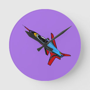 Design der Jet-Fighter für Piloten mit Überschallf Runde Wanduhr