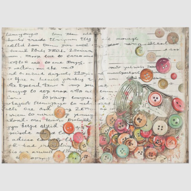 Design der Junk Journal-Serie #14 Seidenpapier (Vorderseite)