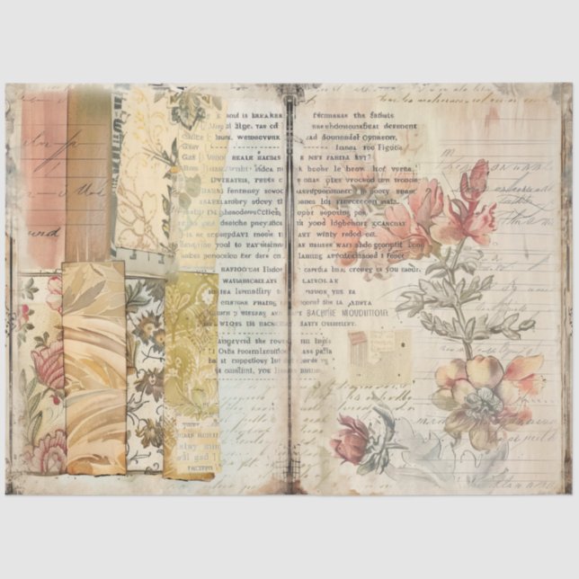 Design der Junk Journal-Serie 3 Seidenpapier (Vorderseite)