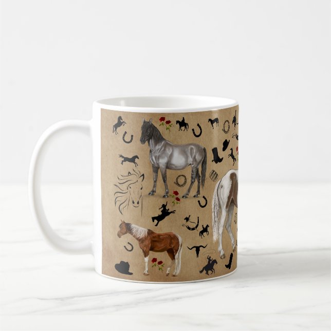 Design der Kaffee-Tasse für Western Pferd im Vollz Kaffeetasse (Links)