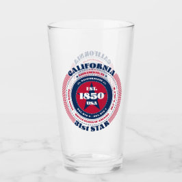 Design der kalifornischen Zirkulationstyppografie Glas