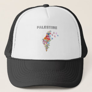 Design der Karte Floral Palestine Pro Palestine Truckerkappe