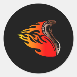 Design der Kobra-Flammen Runder Aufkleber