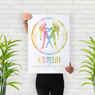 Design der Kompatibilität von Zodiac Gemini Poster