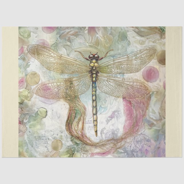 Design der künstlerischen Dragonfly-Serie #2 Seidenpapier (Vorderseite)
