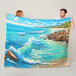 Design der Küstenrock-Szene Fleecedecke