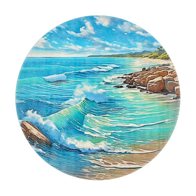 Design der Küstenrock-Szene Schneidebrett (Vorderseite)