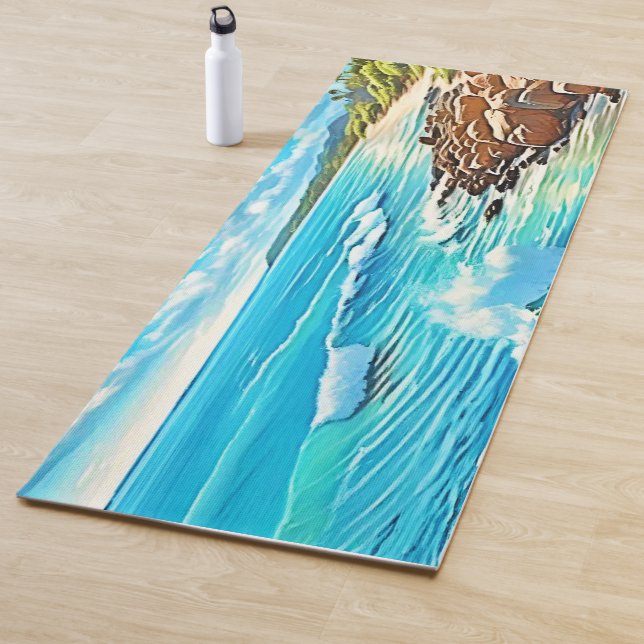 Design der Küstenrock-Szene Yogamatte (Beispiel)