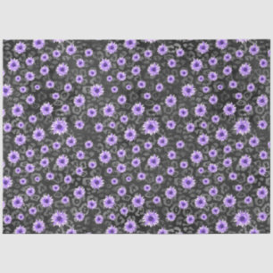 Design der lila Schädel- und Sonnenblumen-Serie 11 Seidenpapier