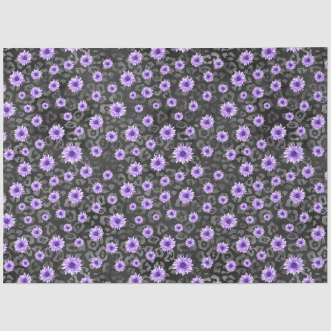 Design der lila Schädel- und Sonnenblumen-Serie 11 Seidenpapier (Vorderseite)