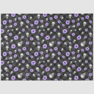Design der lila Schädel- und Sonnenblumen-Serie 9 Seidenpapier