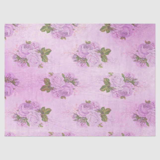 Design der Lila Serie Shabby Floral 9 Seidenpapier (Vorderseite)