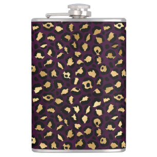 Design der lila und Gold Leopard-Serie 2 Flachmann