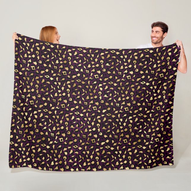 Design der lila und Gold Leopard-Serie 2 Fleecedecke (Beispiel)