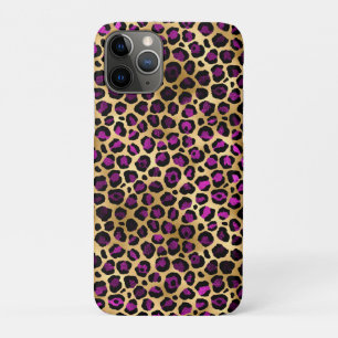 Design der lila und Gold Leopard-Serie 4 Case-Mate iPhone Hülle