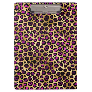 Design der lila und Gold Leopard-Serie 4 Klemmbrett