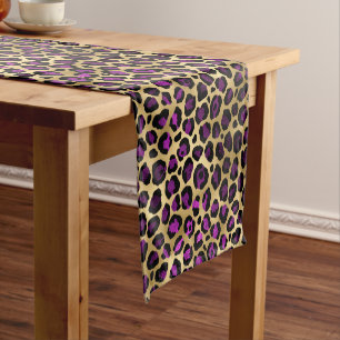 Design der lila und Gold Leopard-Serie 4 Kurzer Tischläufer