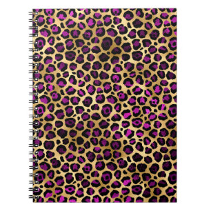 Design der lila und Gold Leopard-Serie 4 Notizblock