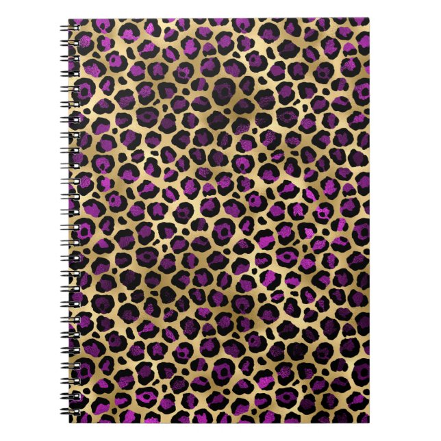 Design der lila und Gold Leopard-Serie 4 Notizblock (Vorderseite)